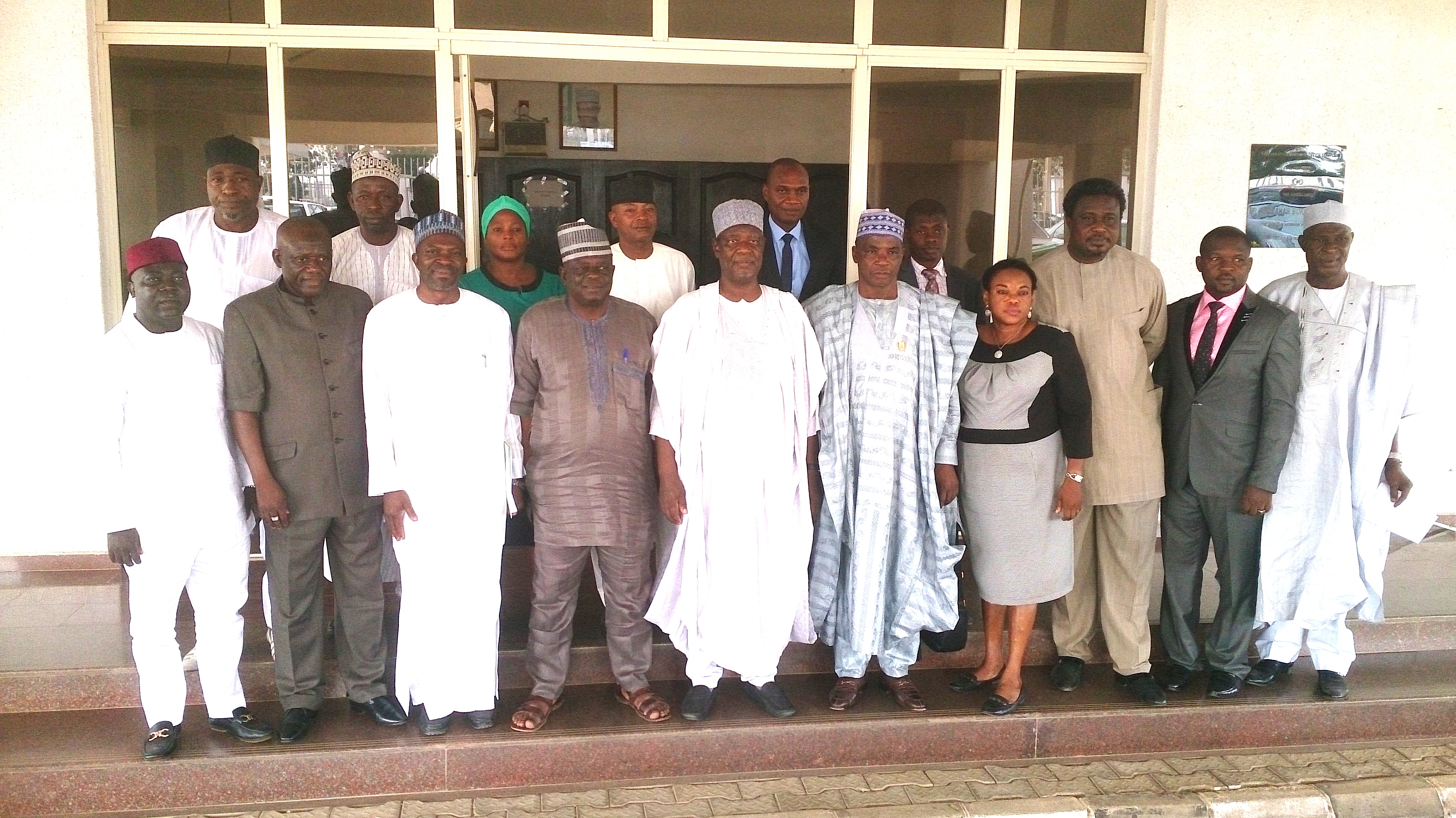 Elder Peter Kisira in a group photograph with the DG, National Boundary Commission, Dr Mohammed Ahmad and his team in Ilorin