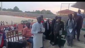 President Muhammadu Buhari, Abdulrasheed Maina, Mrs Victoria Odumosu, Prof Usman Yusuf